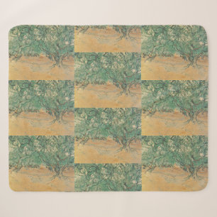 Van Gogh Olivenhain - Salbeigrüne Naturkunst Sherpadecke