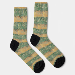 Van Gogh Olivenhain - Salbeigrüne Naturkunst Socken