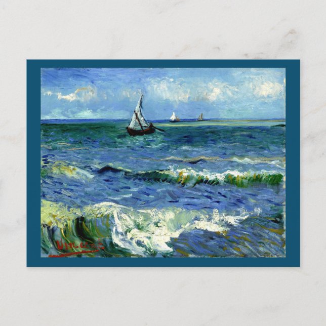 Van Gogh - Paysage marin (encadré) Carte postale (Devant)
