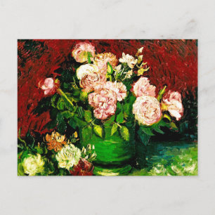 Van Gogh Peonies und Rose Postkarte