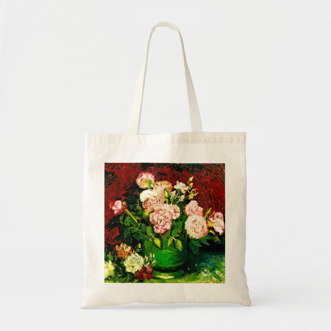Van Gogh Peonies und Rose Tragetasche (Vorne)