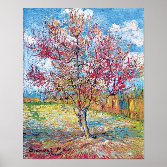 Van Gogh - Pink Peach Trees Poster (Vorne)