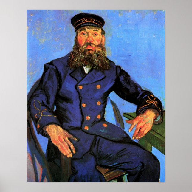 Van Gogh, Portrait des Postmanns Joseph Roulin Poster (Vorne)