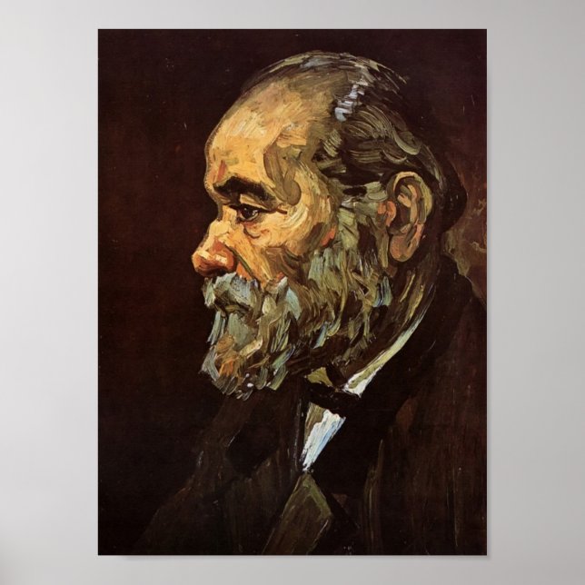 Van Gogh - Portrait eines alten Mannes mit Bart Poster (Vorne)