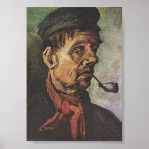 Van-Gogh-Portrait eines Mannes mit einem Tonschieb Poster