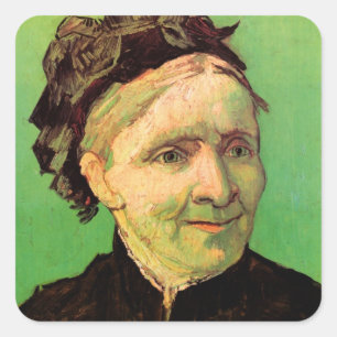 Van Gogh; Porträt der Mutter des Künstlers, Vintag Quadratischer Aufkleber