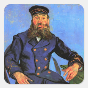 Van Gogh, Porträt des Postboten Joseph Roulin Quadratischer Aufkleber