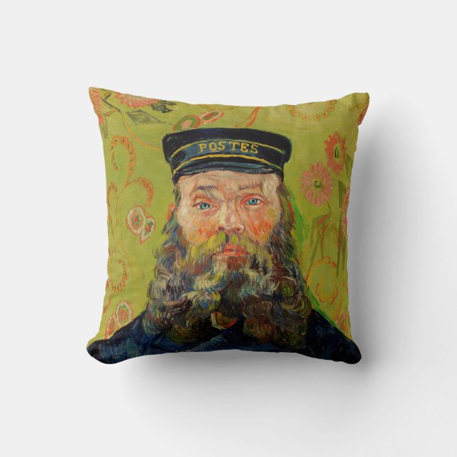 Van Gogh Postman. Portrait Impressionismus Art Kissen (Vorderseite)