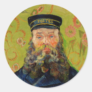 Van Gogh Postman. Portrait Impressionismus Art Runder Aufkleber