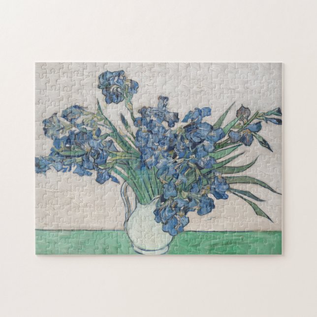 Van Gogh Purple Irises Vase Floral Painting (Horizontal)