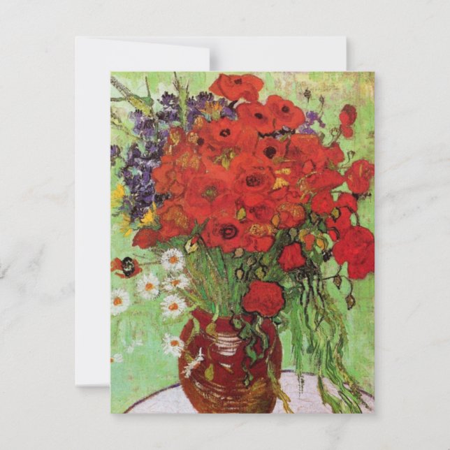 Van Gogh Red Poppies and Daisies Einladungen (Vorderseite)