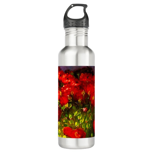 Van Gogh Red Poppies Edelstahlflasche (Vorderseite)