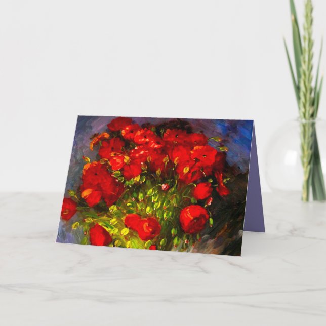 Van Gogh Red Poppies Einladung (Vorderseite)