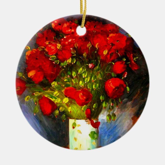 Van Gogh Red Poppies Keramik Ornament (Vorne)