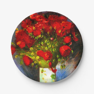 Van Gogh Red Poppies Pappteller