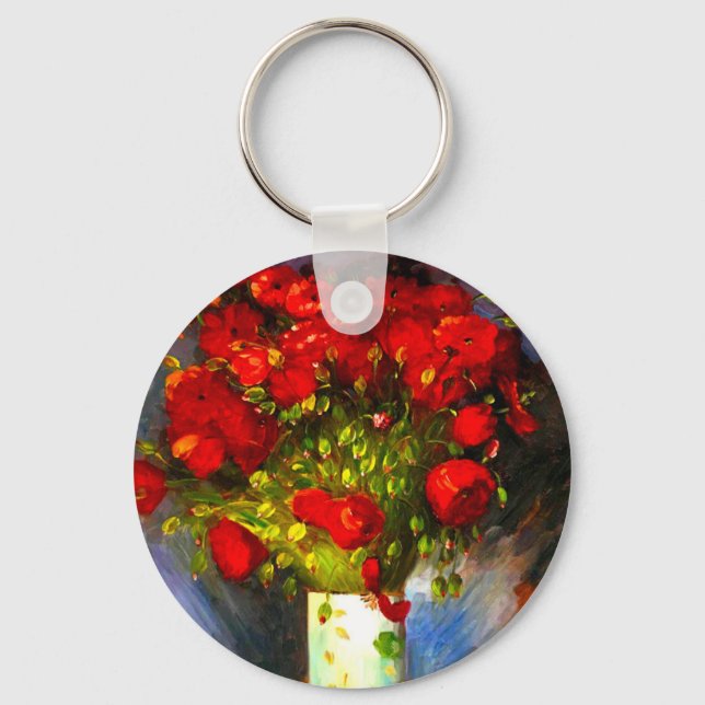 Van Gogh Red Poppies Schlüsselanhänger (Vorderseite)