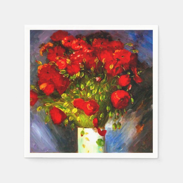 Van Gogh Red Poppies Serviette (Vorderseite)