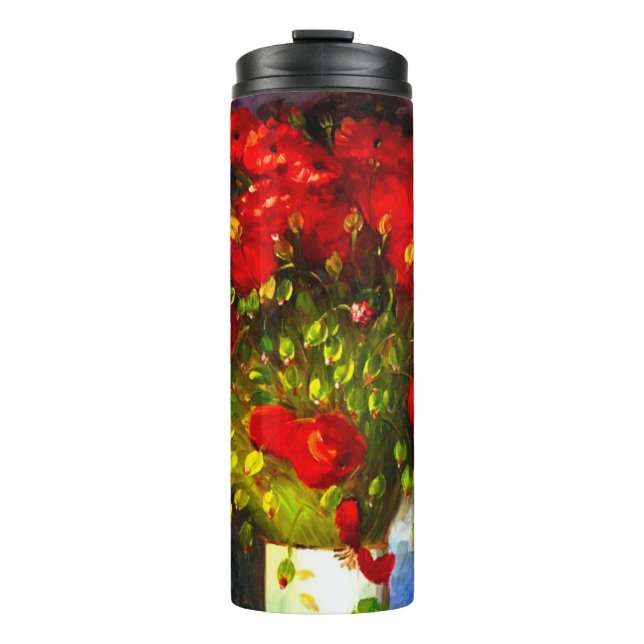 Van Gogh Red Poppies Thermosbecher (Vorderseite)