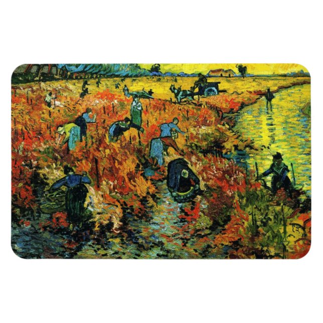 Van Gogh Red Vineyards - Arles Magnet (Horizontal)