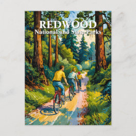 Van Gogh Redwood National Park Family Cycling  Postkarte