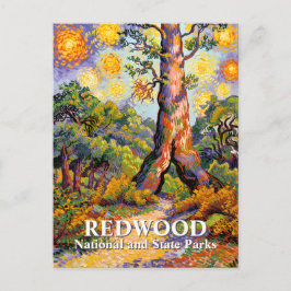 Van Gogh Redwood National Park Forest Landscape Postkarte