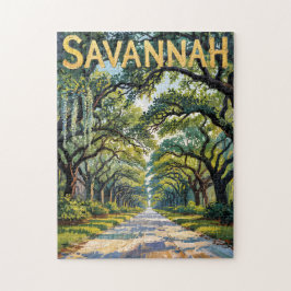 Van Gogh Retro Savannah Georgia Oak Avenue Reise