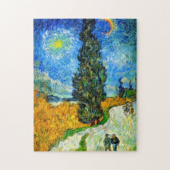 Van Gogh Road mit Cypress und Star (Vertikal)