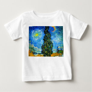 Van Gogh Road mit Cypress und Star Baby T-shirt