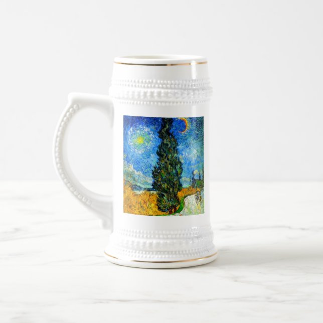 Van Gogh Road mit Cypress und Star Bierglas (Links)