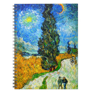 Van Gogh Road mit Cypress und Star Notizblock