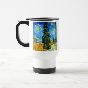 Van Gogh Road mit Cypress und Star Reisebecher