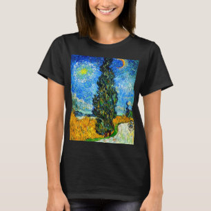 Van Gogh Road mit Cypress und Star T-Shirt