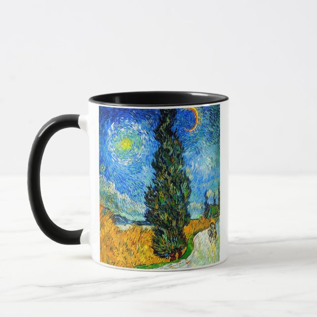 Van Gogh Road mit Cypress und Star Tasse (Links)
