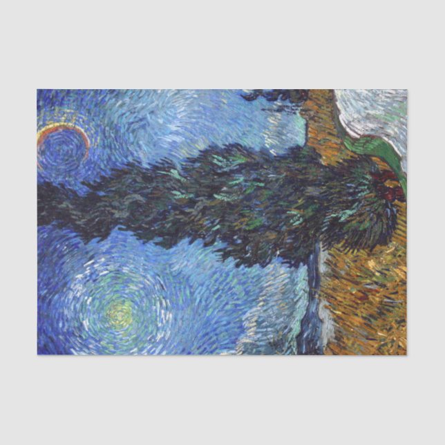 Van Gogh Road mit Cypressionismus Seidenpapier (Vorderseite)