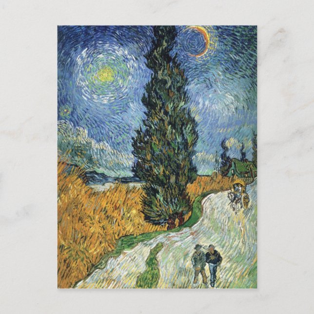 Van Gogh Road mit Fahrradspuren Postkarte (Vorderseite)