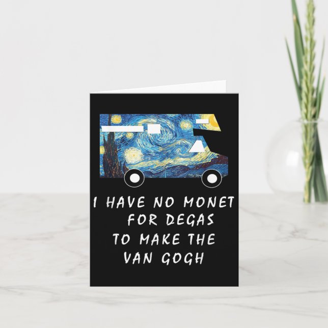 Van Gogh Road Trip T Shirt Funny Caravan Camping T Karte (Vorderseite)