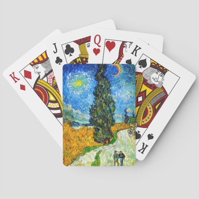 Van Gogh Road with Cypress and Star Spielkarten (Rückseite)