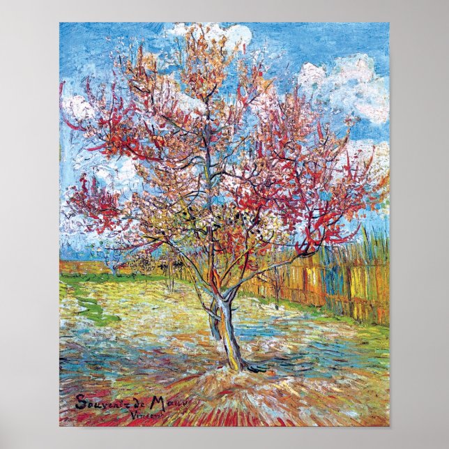 Van Gogh - Rosa Pfirsichbäume Poster (Vorne)