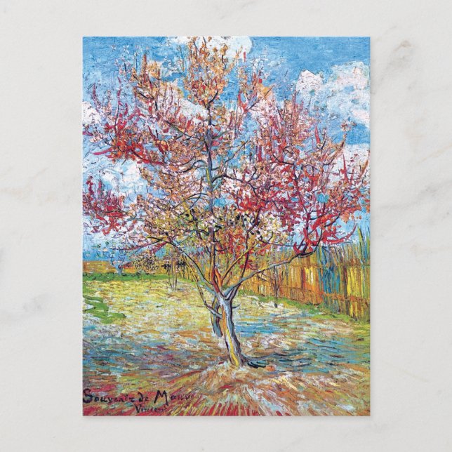 Van Gogh - Rosa Pfirsichbäume Postkarte (Vorderseite)
