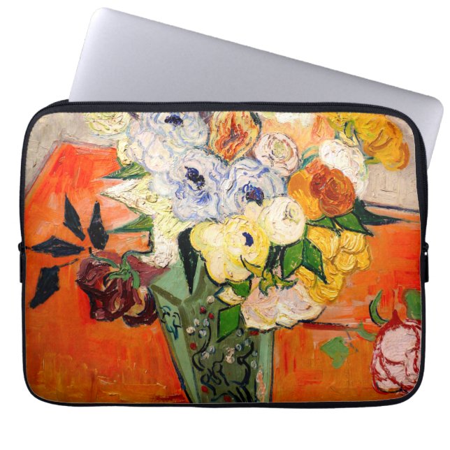 Van Gogh Rose und Anemones Laptopschutzhülle (Vorderseite)