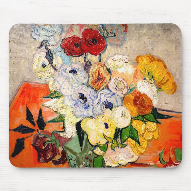 Van Gogh Rose und Anemones Mousepad (Vorne)