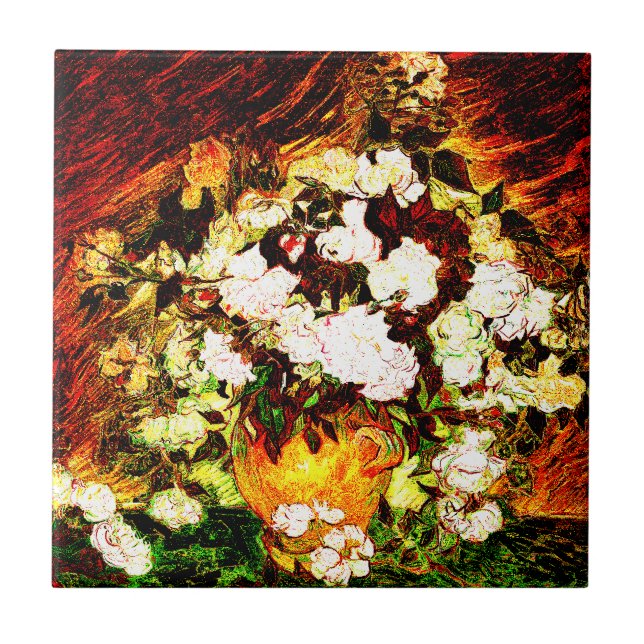 Van Gogh - Rosen Fliese (Vorderseite)