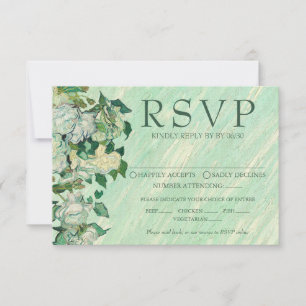 Van Gogh Rosen Hochzeitsantwortkarte RSVP Karte