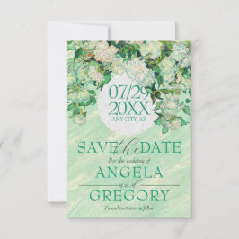 Van Gogh Roses Save The Wedding Date Invitation