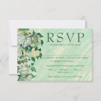 Van Gogh Roses Wedding Response Card RSVP Karte