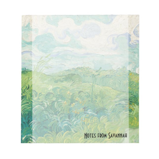 van Gogh’s Green Wheat Fields Personalized Notizblock (Vorderseite)