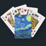 van gogh - sauer Nacht Spielkarten<br><div class="desc">Van Goghs berühmtes Gemälde "The Starry Night". In den 1880er Jahren, als er während seines bleibe am Asyl von Saint Remy bemalt wurde, stellte van Gogh die sanften Hügel und Zypressen dar, die er aus seinem Fenster sah. Digitale Verstärkung durch PixDezines. Copyright © 2008-2020 PixDezines™. Alle Rechte vorbehalten.</div>
