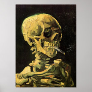 Van Gogh - Schädel mit brennender Zigarette Poster