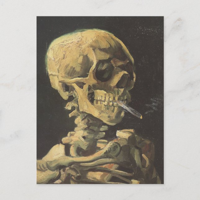 VAN GOGH - Schädel mit Zigarette 1885 Postkarte (Vorderseite)
