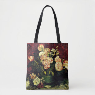 Van Gogh: Schale mit Pfingstrosen und Rosen Tasche